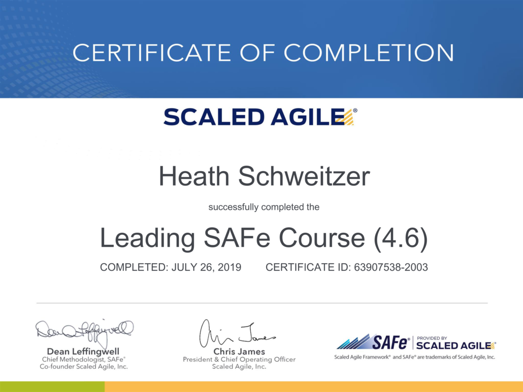 Leading Agile SAFe Certification